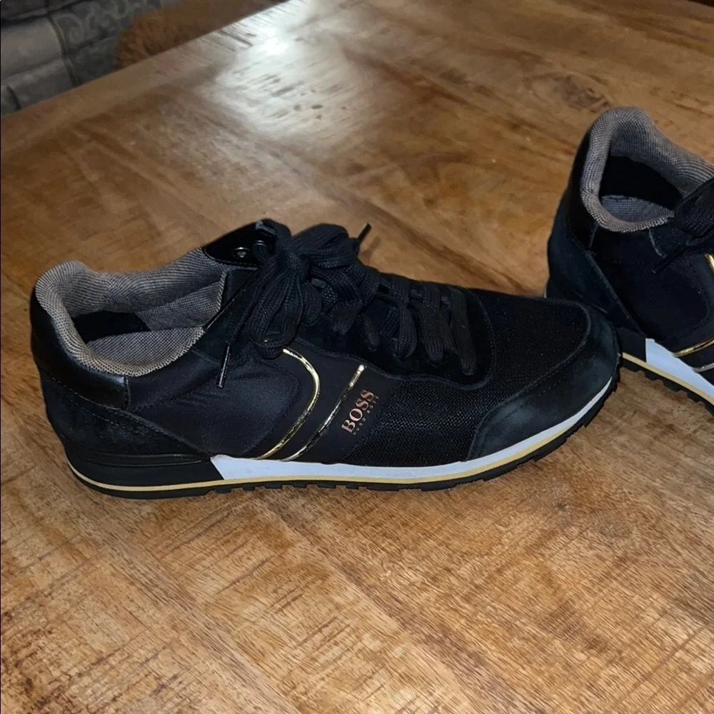 Boss Black and Gold Sneakers Minimalist Design